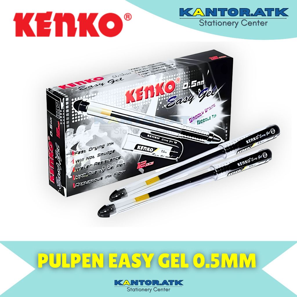 

(12Pc) Pulpen Kenko EASY GEL 0.5mm Hitam