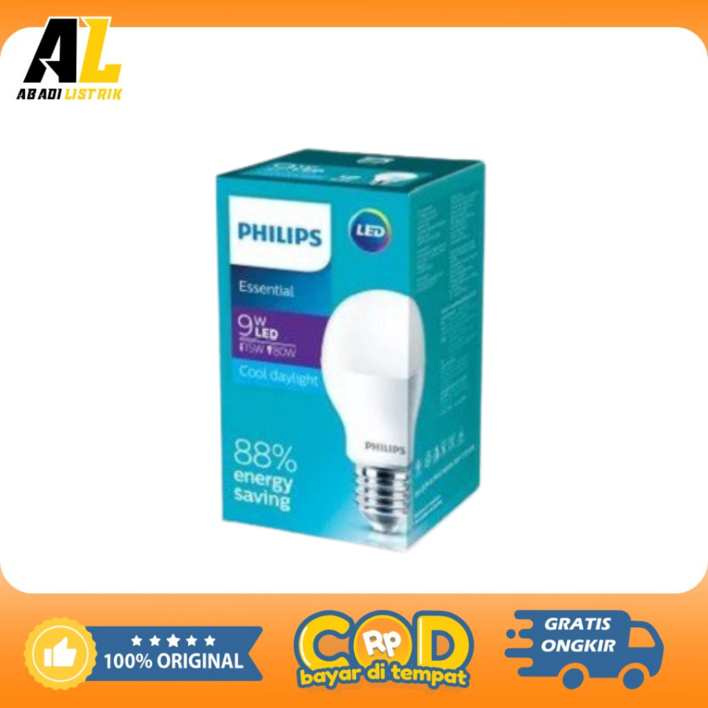 Lampu LED Philips Essential 9 Watt/Bohlam Lampu LED Philips Essential 9 Watt Cahaya Putih