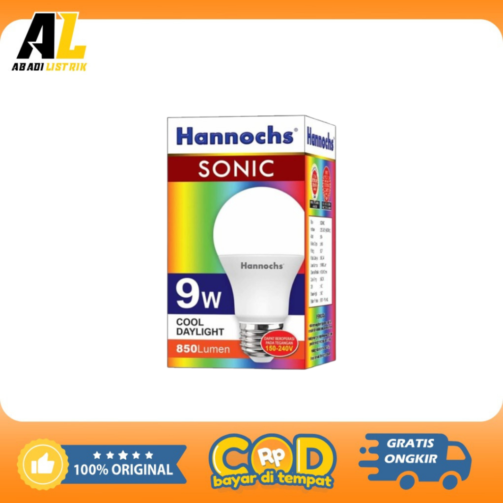 Lampu LED Hannochs Sonic 9 Watt/Bohlam Lampu Led Hannochs Sonic 9 Watt SNI