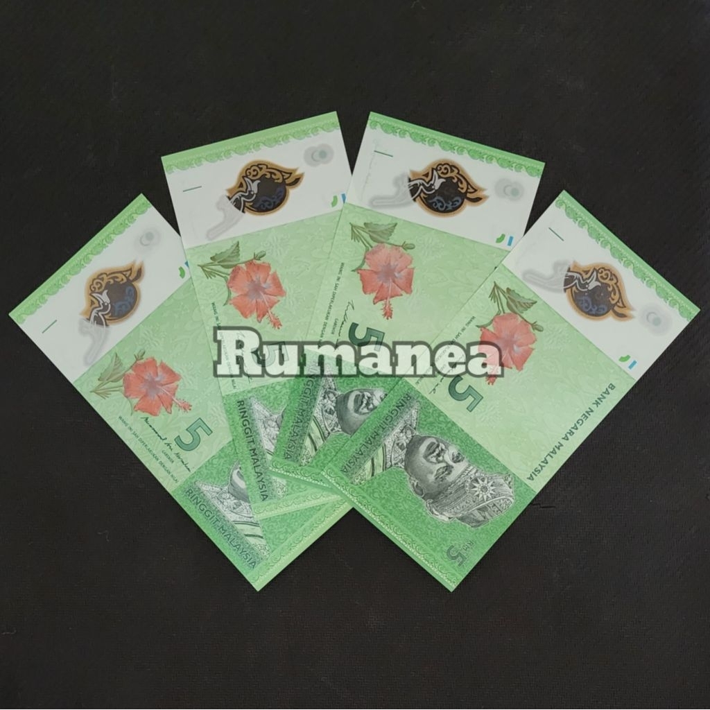 Ringgit Malaysia Uang Asing Pecahan 5 Ringgit Polymer