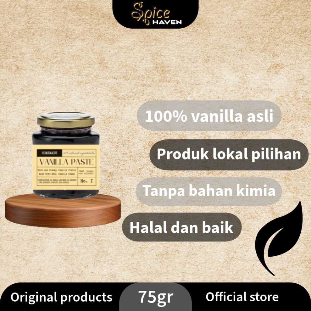 

VANILLA PASTA ORGANIK NON ALKOHOL (HALAL) /PERISA VANILLA ALAMI 75GR DAN 100GR LEBIH HEMAT/VANILLA PASTA