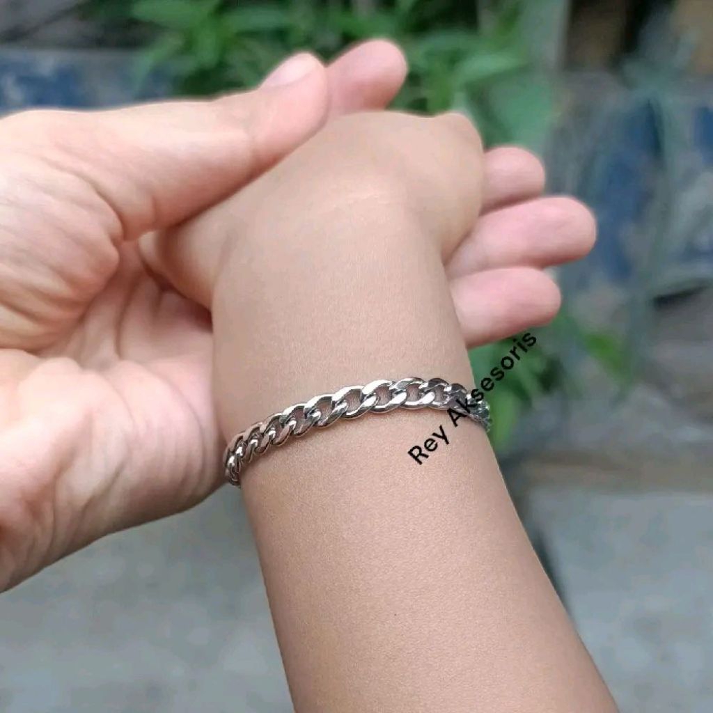 Gelang Rantai Jarang Titanium Anak Laki-laki dan Perempuan Anti Karat Untuk Bayi Anak-anak Fashion K