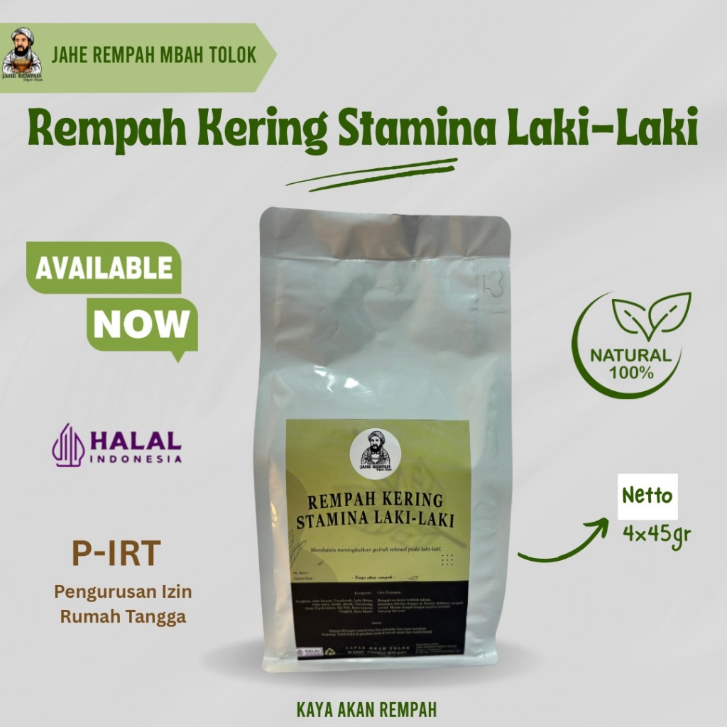 

RACIKAN REMPAH KERING UNTUK MENINGKATKAN STAMINA LAKI LAKI 100% HERBAL RESEP DARI LELUHUR JAWA