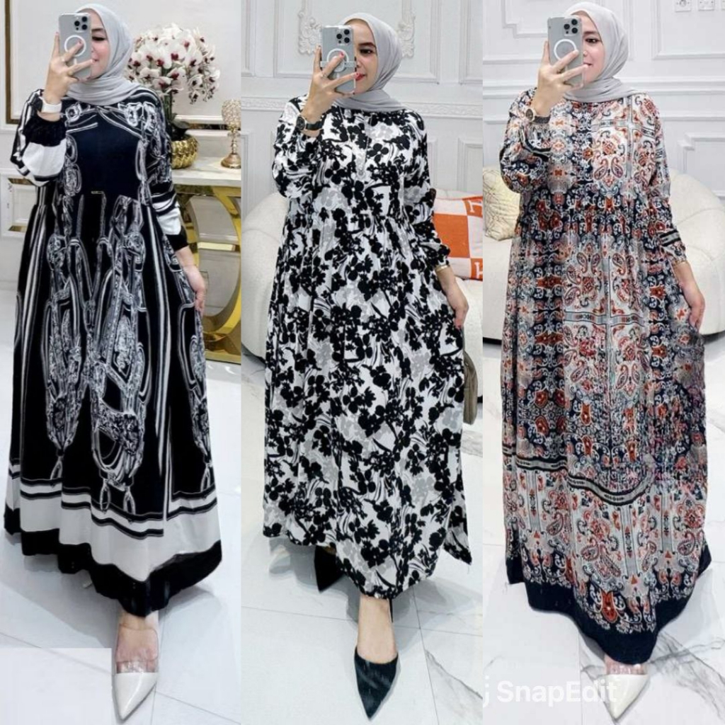 Gamis Rayon Premium - Gamis Midi Rayon - Gamis Twill Premium - Gamis Rayon Diamon