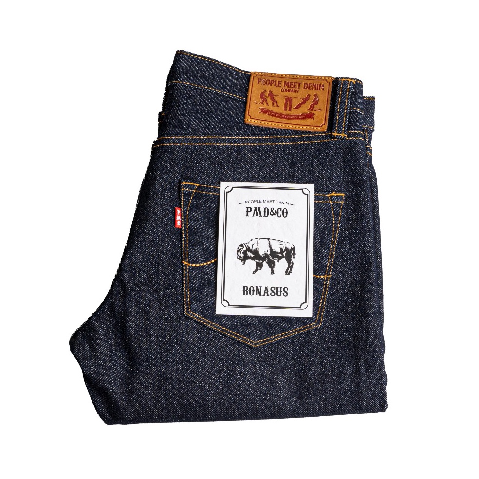 KODE Q23C PMD  CO  BONASUS  14oz  Selvedge Accent Denim  Dark Blue Indigo
