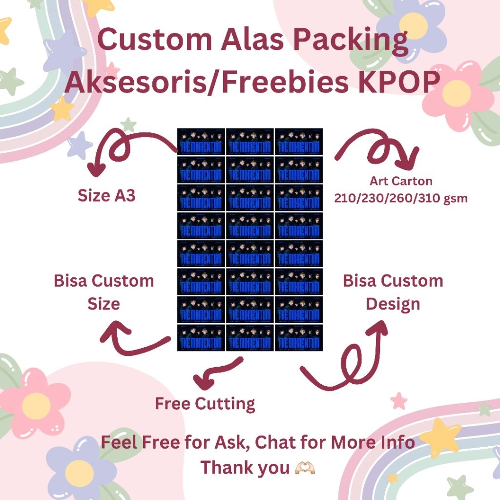 

(Buy 5 get1 free) Custom Alas Packing Aksesoris Freebies KPOP