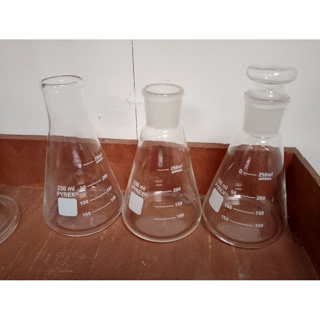 Erlenmeyer 250 ml Rim, Asah & Tutup Asah