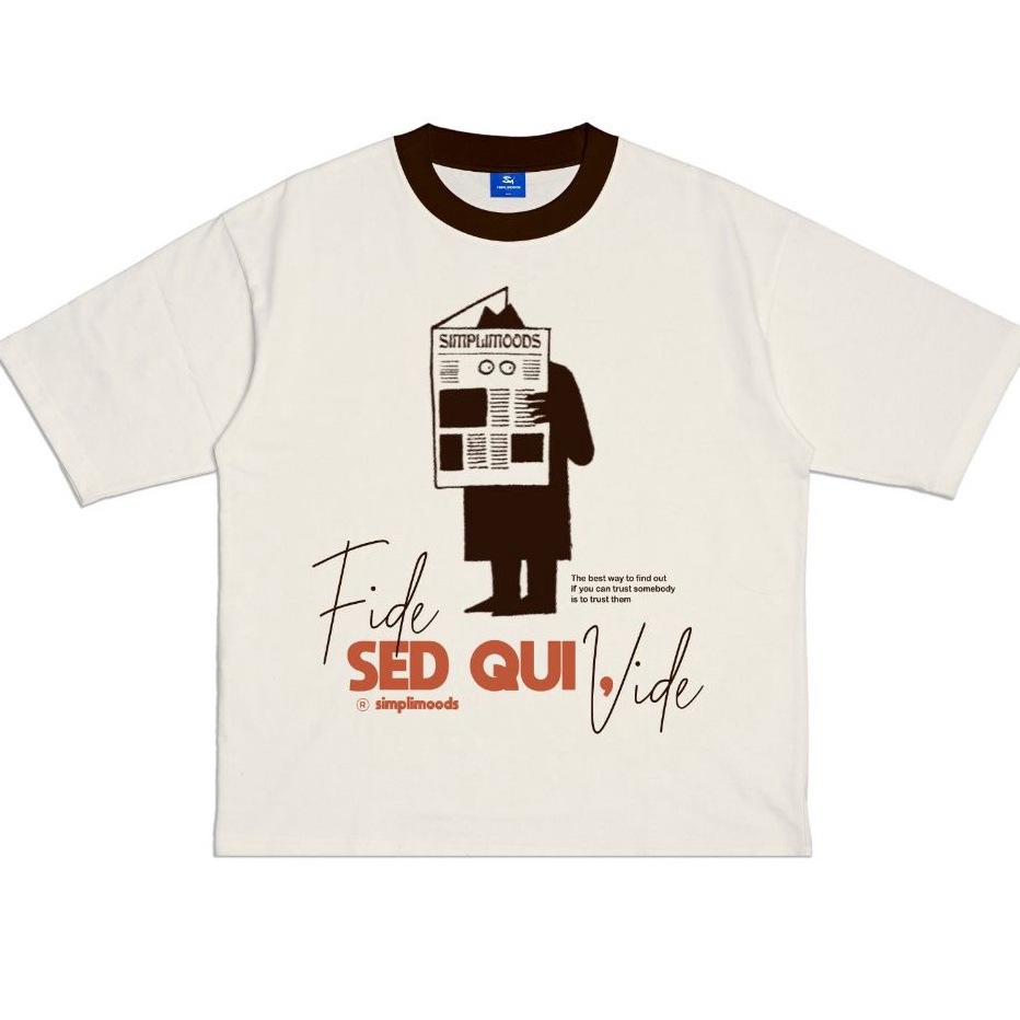 Cod Vogue Circle Kaos Oversize Tshirt Distro SimpliMoods Fide Sed Qui Collar Brown Pria Dan Wanita C
