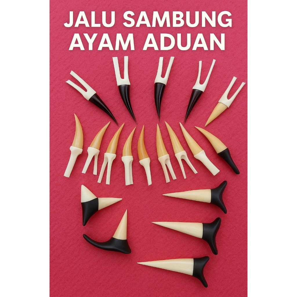 Jalu Sambung Ayam Aduan Jalu Asli/Fiber/Tanduk ukuran 2cm - 5cm