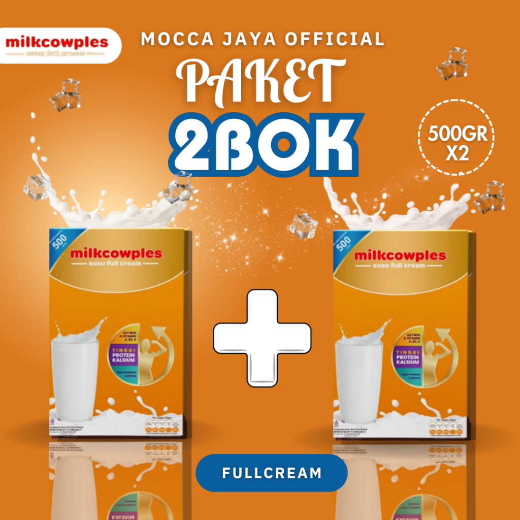 

MILKOWPLES 2 BOX SUSU SAPI BUBUK FULLCREAM 500GR SUSU PENGGEMUK BADAN DAN PENINGGI BADAN