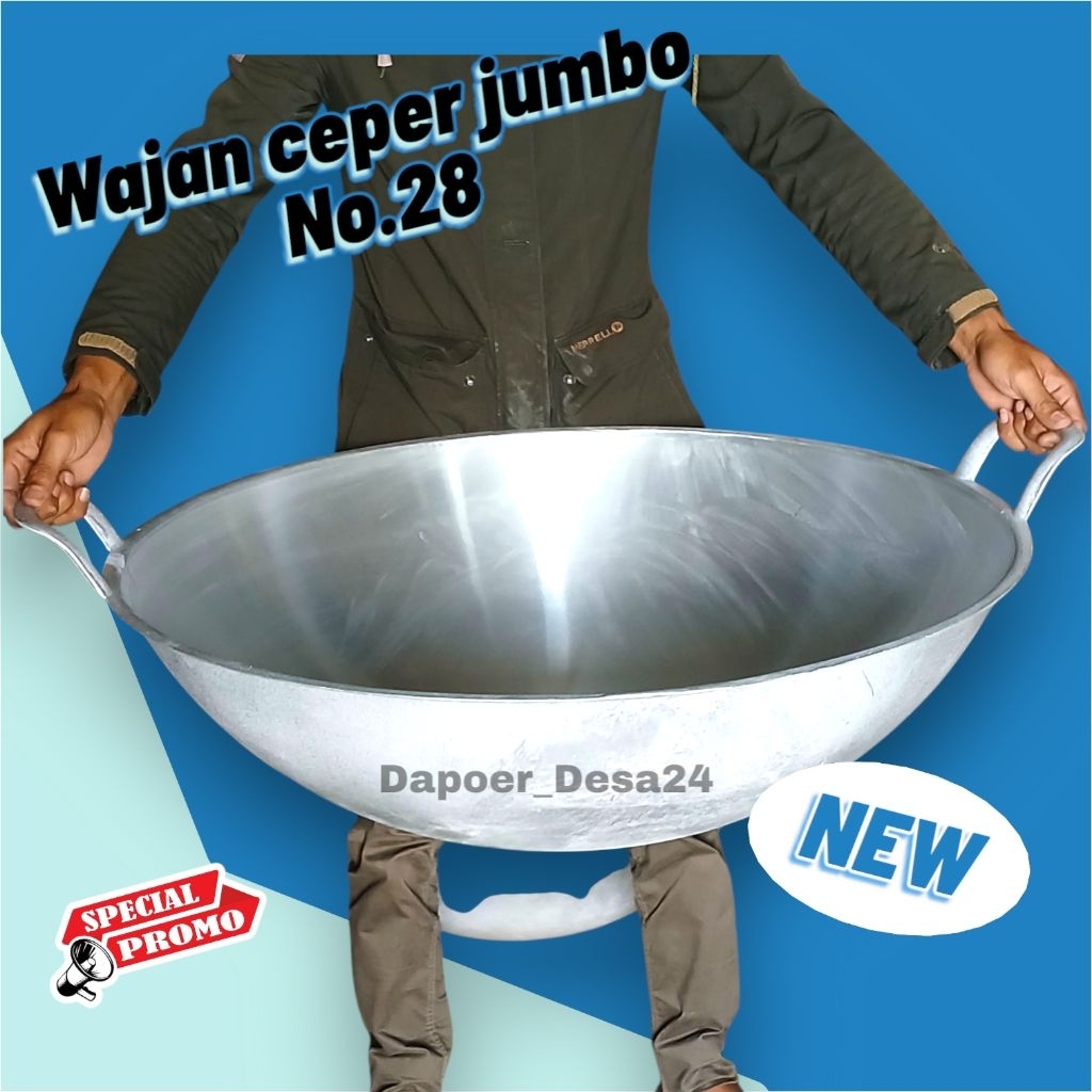 Katel Kuali Wajan Ceper Jumbo No.28 Alumunium Cor Tebal Bintang Satu