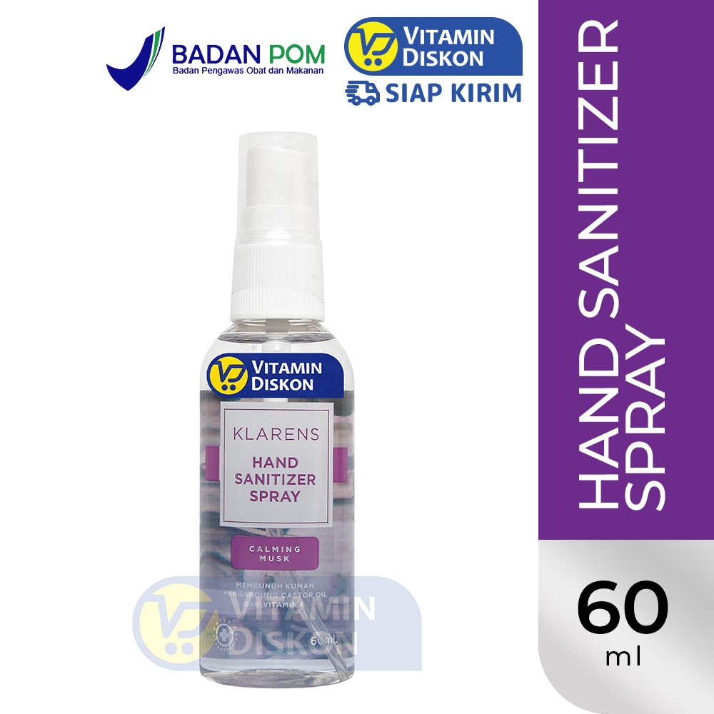 KLARENS HAND SANITIZER SPRAY CALMING MUSK - 60ML | Hand Sanitizer Spray, Pembersih Tangan Anti Bakte