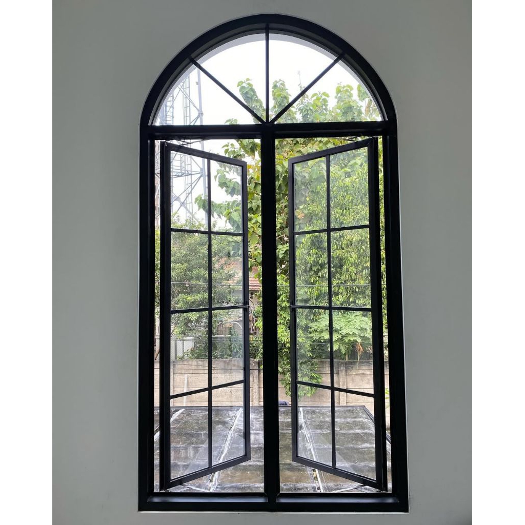 Jendela aluminium lengkung