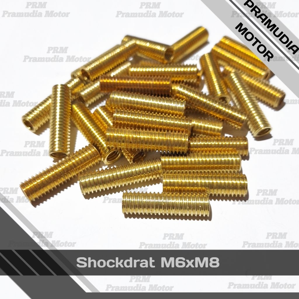 SOK DRAT SHOCKDRAT DRAT SENEI KUNINGAN M6xM8 BAUT 10x12