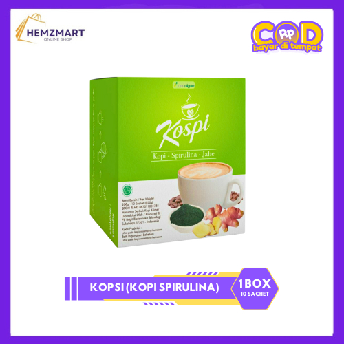 Kospi Kopi Spirulina Kopi Penambah Stamina Seksual Laki-Laki 1 Box 10 Sachet