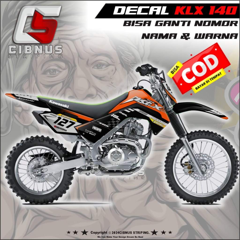 DECAL KLX 140 / STIKER KLX 140 / DECAL STIKER KLX 140 FULL BODY