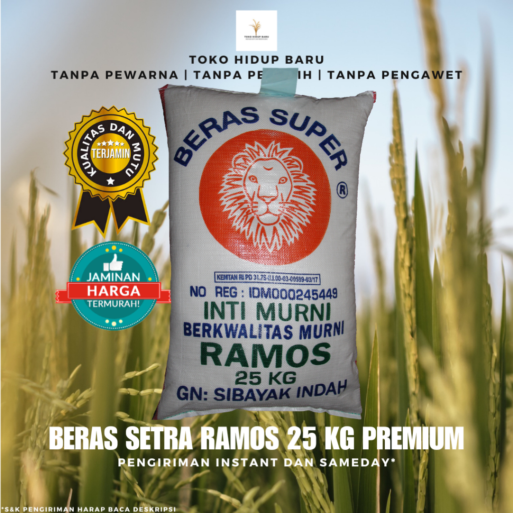 

(BEST SELLER) BERAS SETRA RAMOS PREMIUM 25 KG CAP KEPALA SINGA