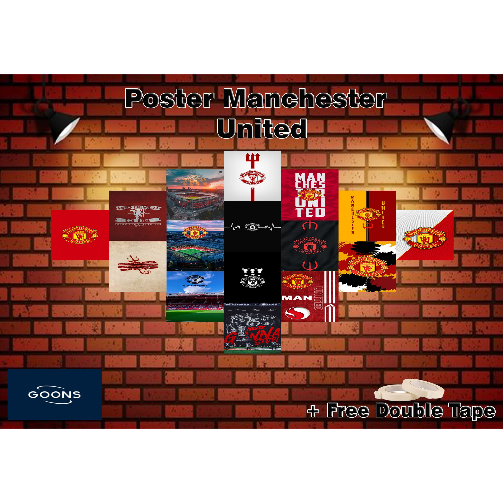 Poster Dinding Aesthetic Manchester United Ukuran A5&A4 + Free Double Tape