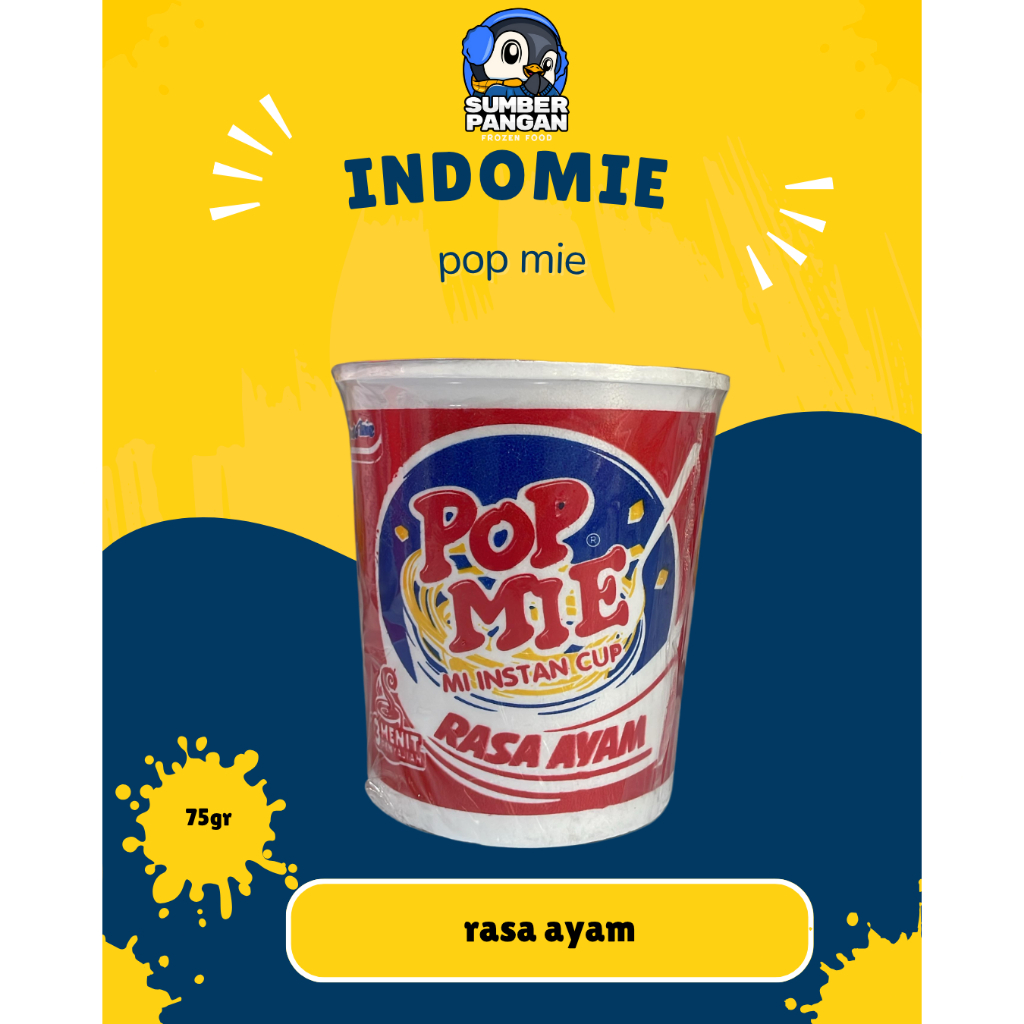 

Indomie pop mie ayam,baso,kari 75gr