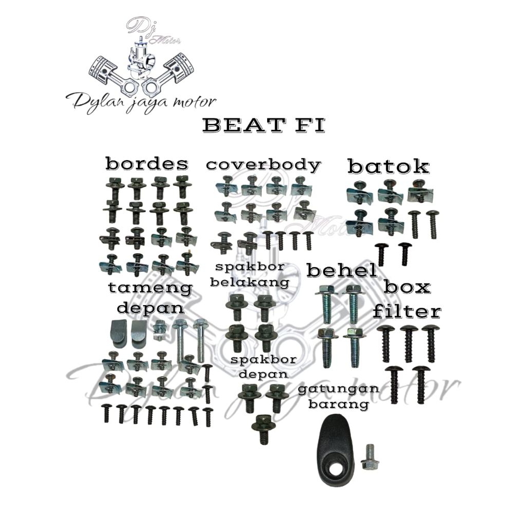 baut motor beat fi 2012-2016/lengkap baut Honda beat fi