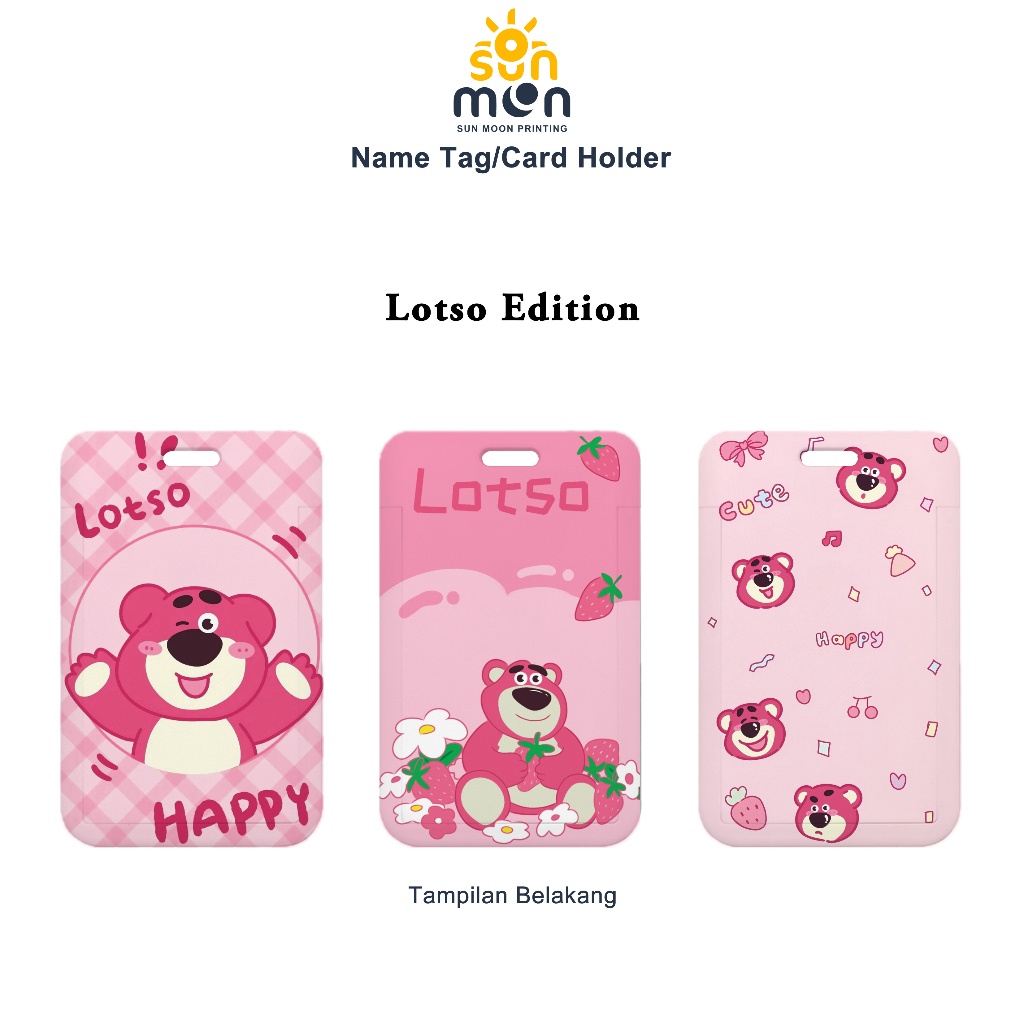 

Sun Moon Printing Card Holder Lotso Edition Nametag Tanpa Tali Souvenir Hadiah Anak Kado Tempat Simpan Kartu Lucu