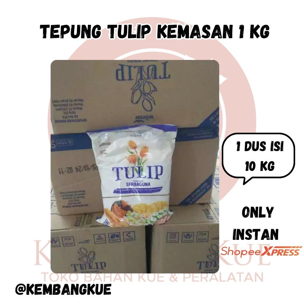 

Tepung Tulip 1 dus isi 10 pcs/tepung terigu tulip 1 kg/tepung terigu