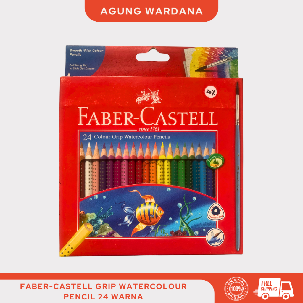 

PENSIL WARNA FABER-CASTELL GRIP WATERCOLOUR PENCIL 24/12 WARNA