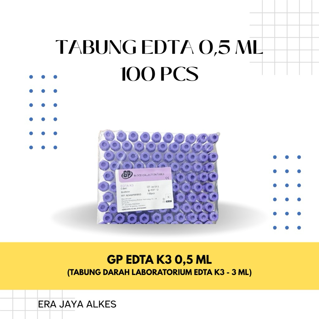 Tabung K3 EDTA 0.5 ML Micro Tube 0.5 ml isi 100 / vacutainer EDTA 0.5 ML
