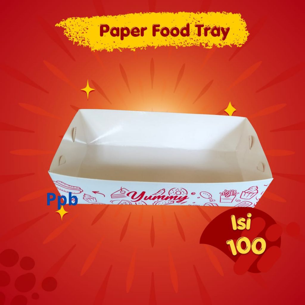 Paper tray-Food-Kertas nasi-Kertas nasi kfc-kertas nasi motif-yummi