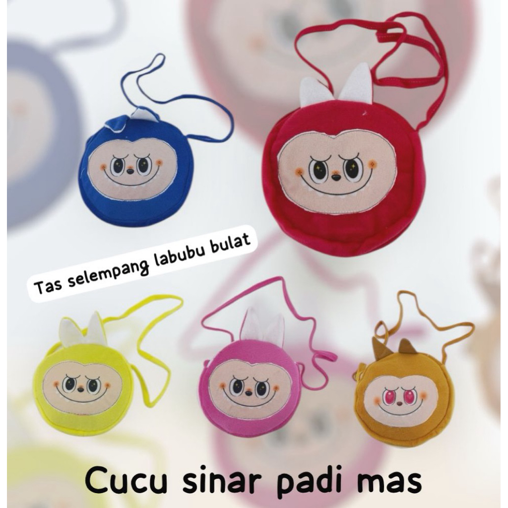Tas Kepala Labubu Tas Selempang Anak Muat HP Tali Kur