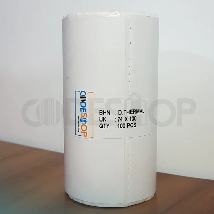 

Codeshop Label Thermal 74 x 100 mm Stiker Printer Bluetooth 80mm Coreless 100 Pcs