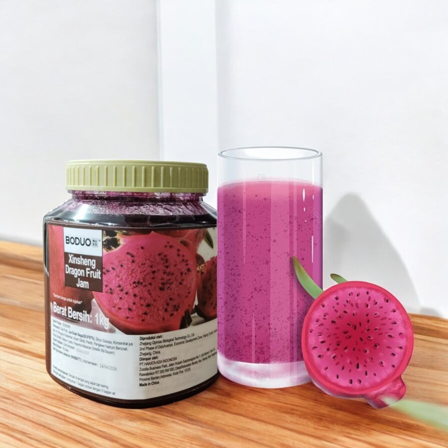 

Xinsheng Premium Boduo Dragon Fruit Flavored Jam - 1kg - Selai Buah Naga