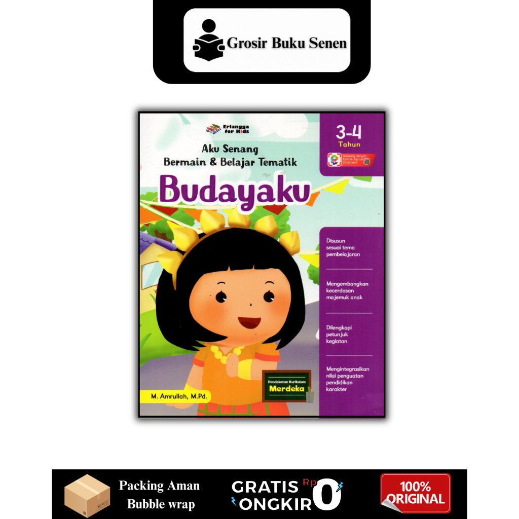 BUNDLING BUKU AKU SENANG BERMAIN BUDAYAKU - M. AMRULLAH - USIA 3-4 TAHUN - ERLANGGA FOR KIDS