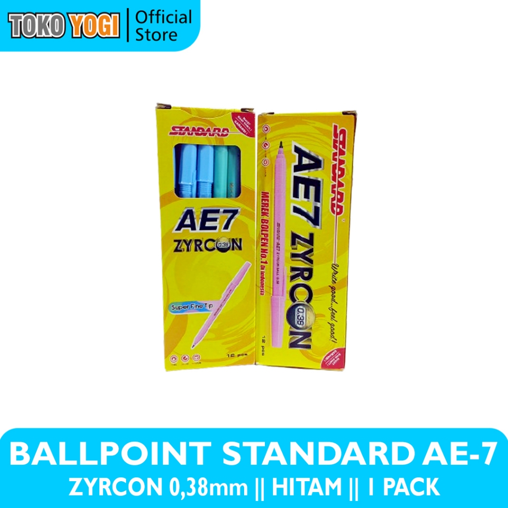 

STANDARD BALLPOINT PEN ZYRCON 0.38 TINTA HITAM ( 1 PACK = 12 PCS)