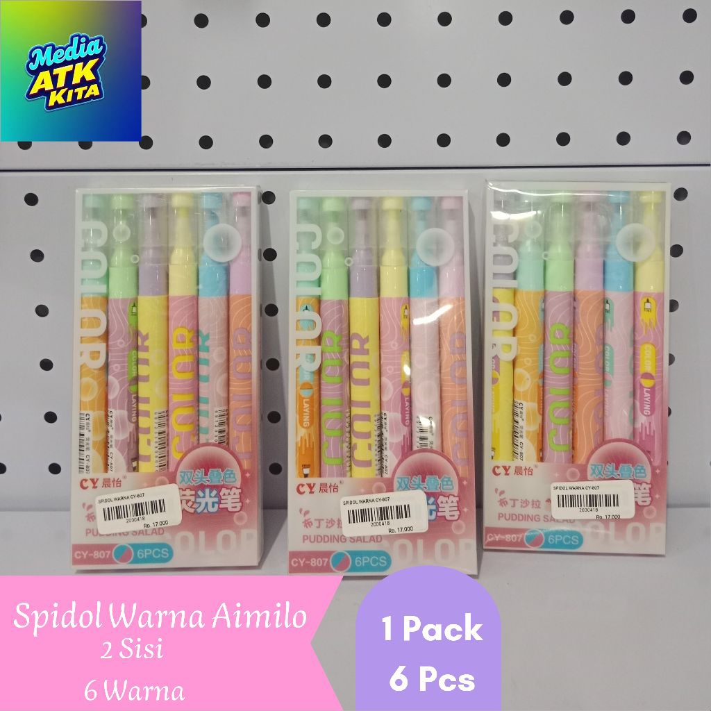 

Spidol Warna AIMILO 2 Sisi 1 Pack (6 Pcs)