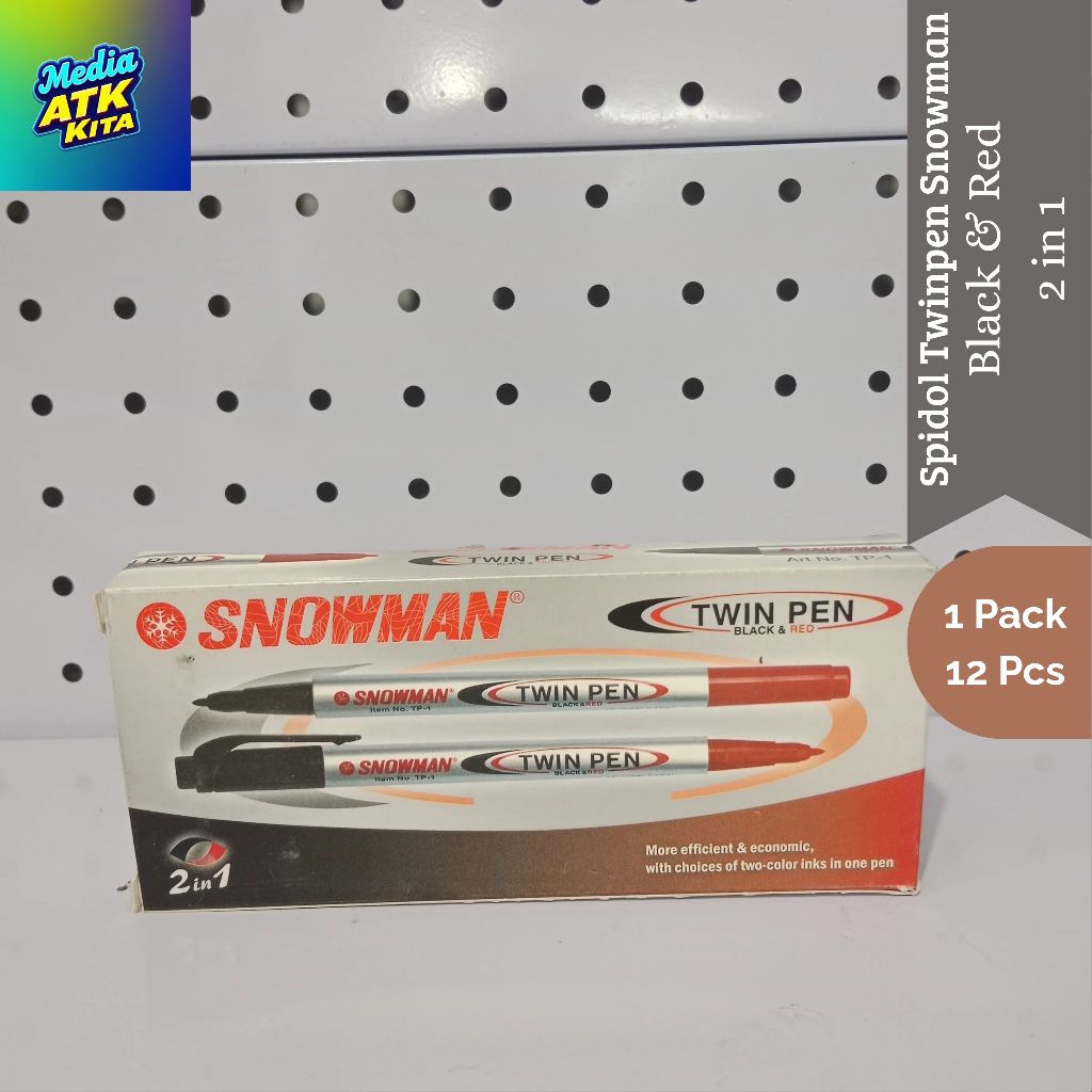 

Spidol Twinpen Snowman Black & Red 1 Pack (12 Pcs)