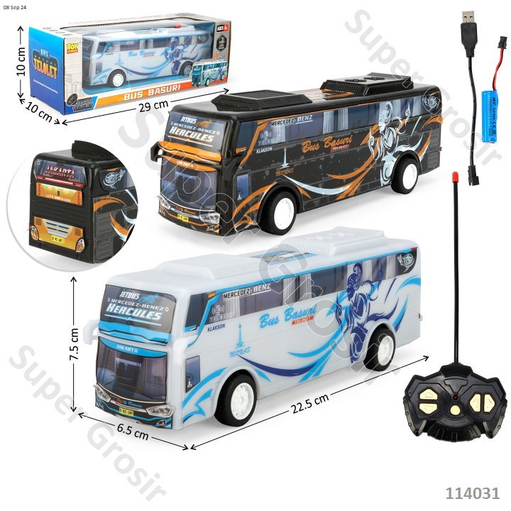 Mainan Anak Mainan Mobil Remote Control_Bus Remot_R/C Bus 1:18 Charge Lampu Bus Basuri