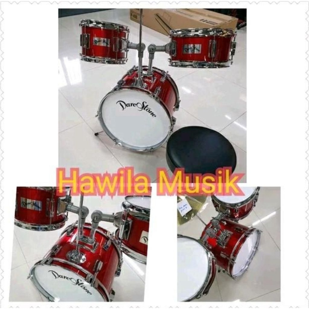 Drum junior exlusive DARESTONE drum set anak drum kid lengkap