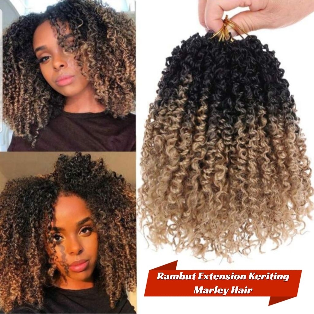 Rambut Sulam Curly Rambut Sambung Ikal Rambut Extension Keriting Marley Hair