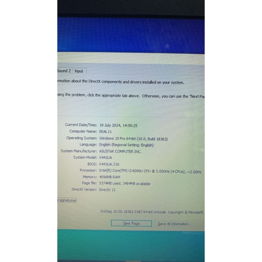 Motherboard laptop asus copotan x441u x441u i3 single