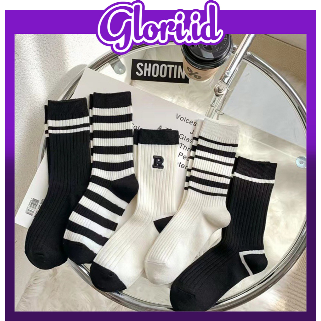 GLORI.ID Kaos Kaki Pria Wanita Kaos Kaki Panjang Kantor Olahraga Import KK068