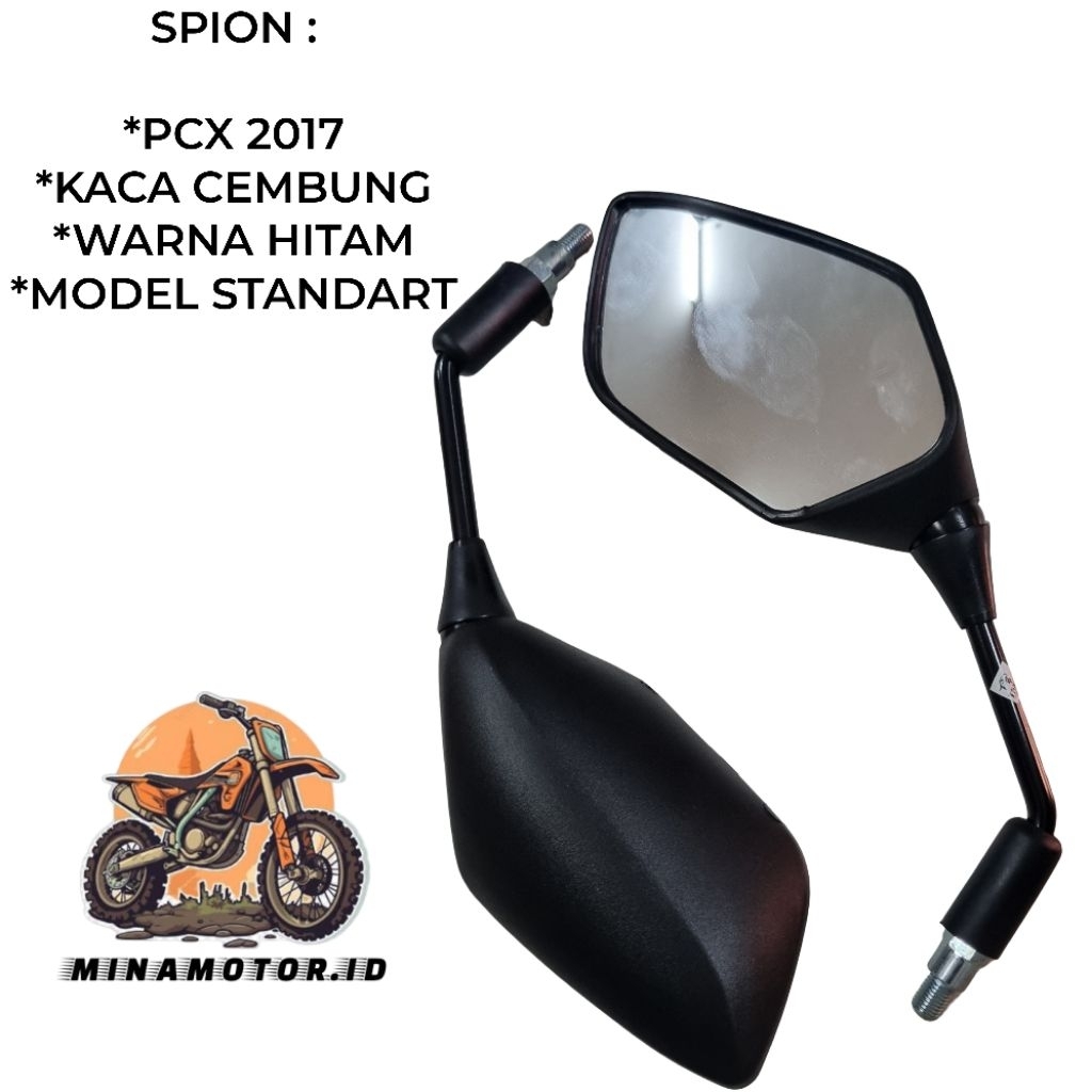 TAKA Spion PCX 2017 Hitam Cembung Sparepart Aksesoris Variasi Sukucadang Vespa