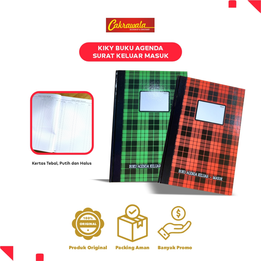 

KIKY Buku Agenda Surat Keluar Masuk Ukuran Folio 100 Lembar | Buku Administrasi Kantor