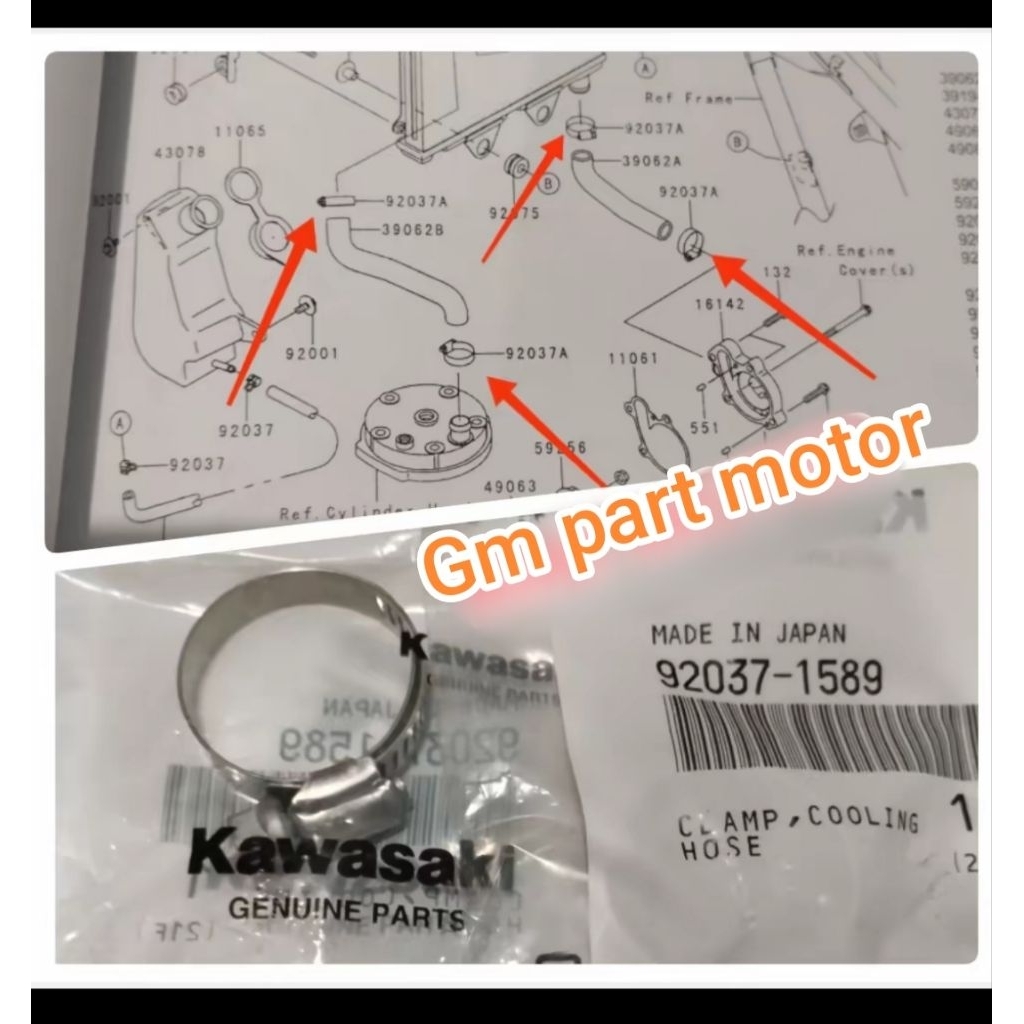 clem klem selang radiator ninja rr r ss original