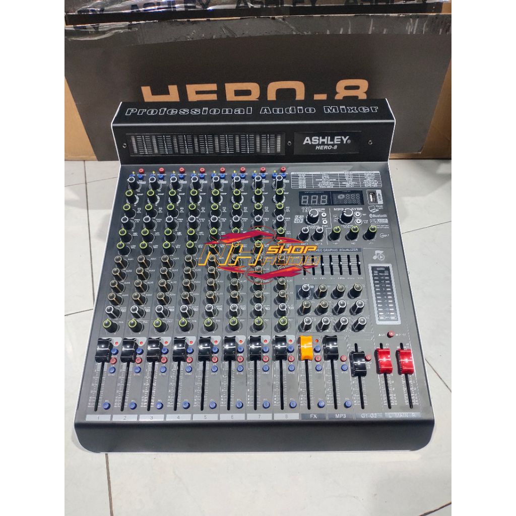 Mixer Audio Ashley Hero8 Hero 8 Hero-8 Original 8 Chanel Efek Digital Reverb Alesis 199 DSP 3 Aux 2 