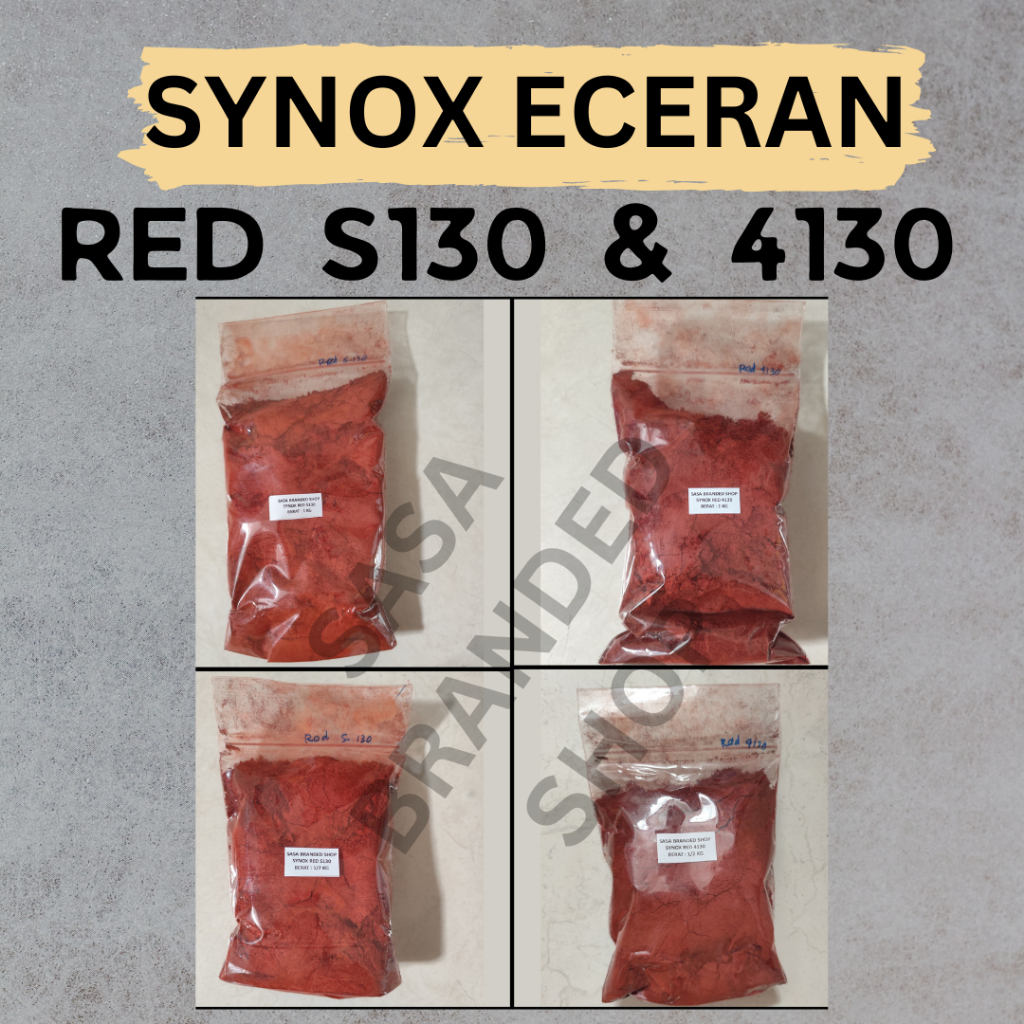 

Pewarna / Iron Oxide / Pigment / Oker / Verf - Synox Eceran 1/2 Kg & 1 Kg - Merah / Red 4130 & Red S130