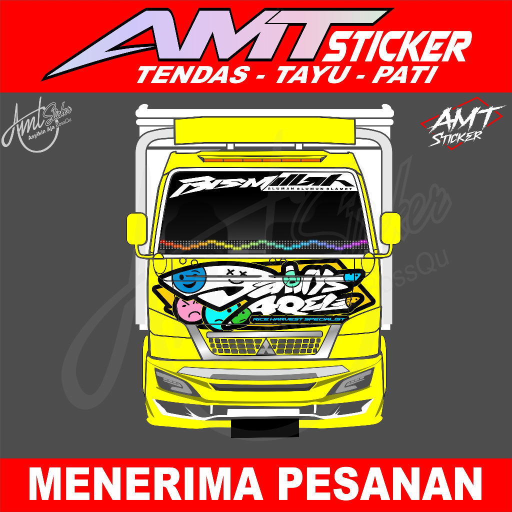 Stiker Kabin Depan Truk - Stiker Dada Truk Canter - Bisa Custom