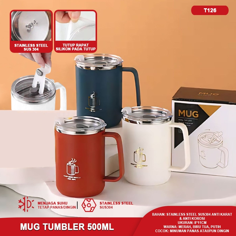 Mug Gelas Travel Kaca Stainless Mug Jar Tumbler Glass Botol Minum Air Panas Dingin Termos My Bottle