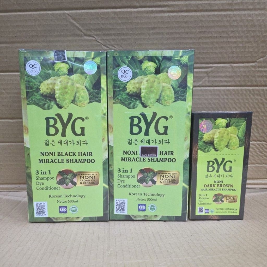

BYG 3BOTOL COKLAT 500ML.BLACK 500ML PLUS 1BOX DARK BROW ISI 10SACHET