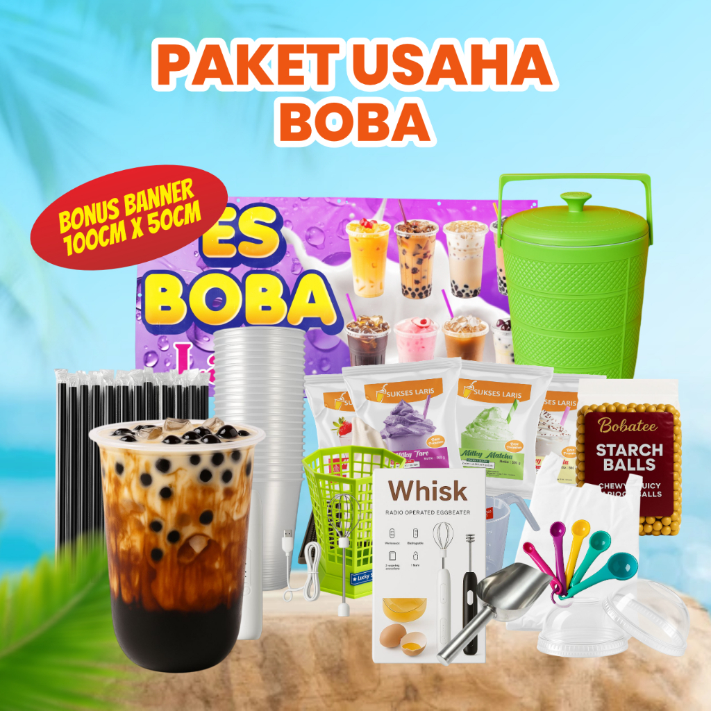 

BOBA PAKET USAHA KEKINIAN | BOBA + PERALATAN JUALAN | BUBUK MINUMAN BOBA 1 SET